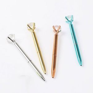Custom Customized Logo Luxury Diamond Style Metal Ballpoint Crystal Design 1.0Mm Tip Black Blue Ink Promotional <b>Gift</b> Pen - Product Image 2