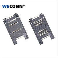 Connecteur de carte SIM femelle à charnière WECONN WL-SIM521-08-NA1, 8 broches, 2,50 mm, compatible SMT Reflow, boîtier LCP