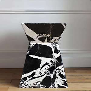 Tavolino da Caffè Ovale in Marmo Bianco di Lusso Moderno Personalizzato per Hotel, Camera da Letto, Soggiorno, Villa, Design con Piano in Laminato - Product Image 1
