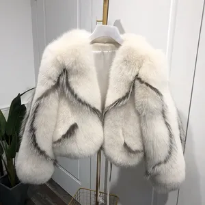 Oversized Shape Leather Strap Wholesale Fur Coat item finland-fox-fur Women 2023real genuine jacket silver fox fur coat