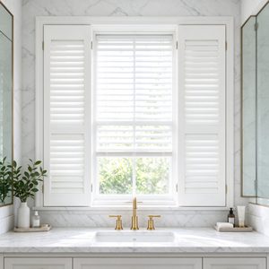 Persianas de Madera Blancas Rectangulares para Ventanas, Cubierta de Ventana con Rejillas, Manual, Duraderas, para Habitación Infantil, Ajuste Personalizado, Seguras para Niños - Product Image 2