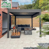 Pavillon à lames orientables en aluminium à commande électrique pour villa, jardin, maison d'hôtes, toit, isolation, imperméabilité, écologique