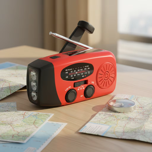 3LED SOS Alarm Emergency AM <strong>FM</strong> Weather Radio with Type-C Hand Crank Solar Flashlight Survival <strong>Kit</strong> - Product Image 6