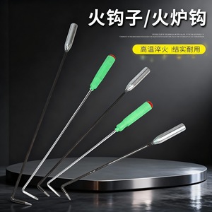 Stainless Steel Grab <b>Hook</b> Long <b>Pole</b> With Curved Tip For Manhole Cover Roller Shutter Door Cargo And Cured Meat Handling - Product Image 3