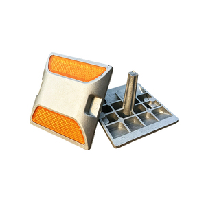 Marcador Reflectante de Doble Cara de Aluminio para Carreteras, Resistente al Agua y al Desgaste, Marcador Elevado para Pavimento, Guía de Tráfico Nocturno - Product Image 2