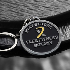 Bán Buôn 3D Tùy Chỉnh Móc Khóa Kim Loại Bạc Mạ Tùy Chỉnh Móc Chìa Khóa Kẽm Hợp Kim Vòng Kim Loại Men Vòng Chìa Khóa Với Logo - Product Image 4