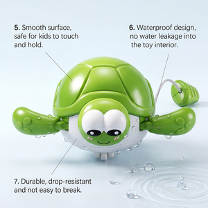 Juguete de Animales Marinos con Cuerda para Tirar, Juguete de Dibujos Animados de Criaturas Marinas con Ruedas Libres para Niños, Entrenamiento Sensorial Temprano, Juego en Interiores - Product Image 3