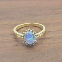 Bague de fiançailles tendance en laiton avec opale de feu ovale blanche taille marquise pour femme, alliances, cadeau de mariage