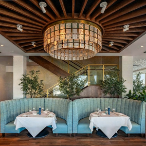 Mingmeng Bibo - Juego de Muebles Modernos de Madera Maciza para Restaurante Comercial, con Asientos de Cabina, Mesa y Sillas para Hotel o Cafetería - Product Image 1