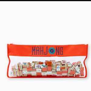 Sac de rangement compact et portable en PVC, résistant à l'eau, avec fermeture éclair multicolore (vert, rouge, noir) pour ensemble de Mahjong américain DIY - Product Image 5