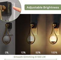 Lampe de nuit moderne LOHAS en forme de boule 330 °   Lampe de nuit LED rotative de luxe, lumière blanche douce et chaude, à intensité variable, pour chambre à coucher, couloir