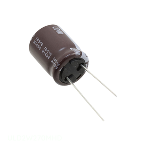 Distribuidor Autorizado, Condensador de Aluminio con Orificio Pasante, 27UF, 20%, 450V, RADIAL TH ULD2W270MHD, 27 uF - Product Image 1