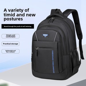 Factory Wholesale Men's Daily Travel Computer <b>Backpack</b> <b>Large</b> Capacity Boys' School Pack Zipper Waterproof Oxford for Leisure - Product Image 4