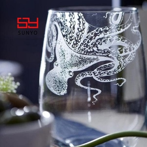 <span class=keywords><strong>Verre</strong></span> à vin blanc sans pied personnalisé fait main en cristal sans plomb de haute qualité, ultra fin, givré, avec impression intégrale du logo - Product Image 4