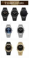 Montre à quartz pour homme, étanche, bracelet en acier inoxydable vert doré, tendance, personnalisée, montre à aiguilles pour homme