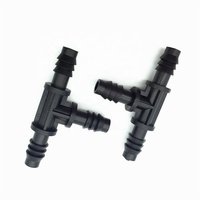 Connecteur en t pour jardin de 3/8 pouces, raccord à ardillon pour tuyau d'irrigation