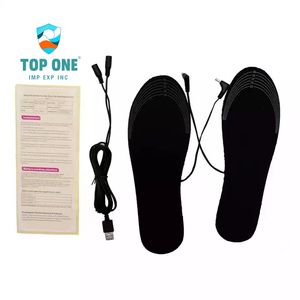 TopOne Wholesales Winter Warming <b>USB</b> Rechargeable Battery Power Operated Thermal Electric <b>Heated</b> Insoles For Shoes Ski Boots - Product Image 1