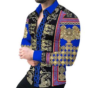 <span class=keywords><strong>Chemise</strong></span> Fleurie Décontractée <span class=keywords><strong>Homme</strong></span> <span class=keywords><strong>Pas</strong></span> Chère, Coupe Slim, Imprimée Style Européen et Américain, Vente en Gros - Product Image 3