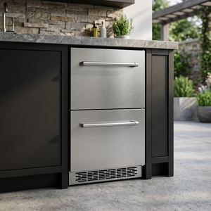 NE-356S-P ultra narrow embedded counter refrigerator 110L double drawer outdoor <b>kitchen</b> bar beverage cooler - Product Image 6