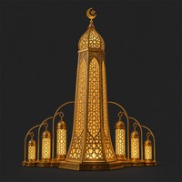 Tour lumineuse personnalisée de style minaret pour le Ramadan, service de fabrication OEM pour projets de cadeaux de fêtes