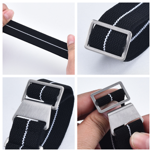 LAIHE Stock OEM Custom Luxus 20mm 22mm Fallschirm Fallschirm jäger Nylon Elastic Canvas Stoff Uhren armbänder Armbänder für Frauen Männer - Product Image 3