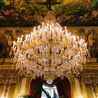 Lustre LED en verre de luxe moderne avec télécommande, éclairage intérieur personnalisé pour hall d'hôtel, banquet, grands projets