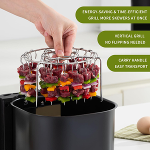 Brochettes antiadhésives pour la cuisson, en acier inoxydable, de haute qualité, réutilisables, <span class=keywords><strong>kit</strong></span> d'accessoires pour friteuse à air, grill, 24 brochettes, <span class=keywords><strong>barbecue</strong></span> - Product Image 5