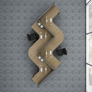 Yeni modern tasarım s şekil bölüm ofis masası iş istasyonu ofis odacığı iş istasyonu 5 kişi için - Product Image 2