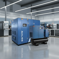 Compresseur d'air à vis industriel refroidi par air 380V/50HZ 15KW 20HP sans huile basse pression tout-en-un pour l'industrie textile et du ciment