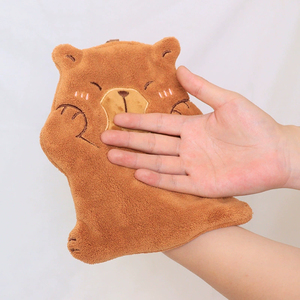 Toalla de <span class=keywords><strong>mano</strong></span> de lana Coral de dibujos animados 2025, pañuelo de pelo grueso que no se desprende, toalla de cocina absorbente para niños - Product Image 3