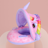 Pas cher Prix Bébé Gonflable Piscine Flotteur avec Auvent Licorne Bébés Nager Flotteur Bateau avec Pare-Soleil Sécurité Bébé Siège Flotteur