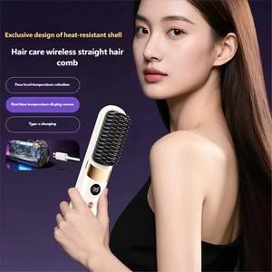 Portable USB Cordless Fast <b>Heating</b> Hair Straightener Comb Hot Air Mini Electric Hair Straightening <b>Brush</b> for Travel Household - Product Image 5