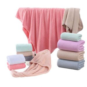 Coral Velvet <b>Bath</b> Towel Dry Hair Cap 3-piece Pineapple Check <b>Edge</b> Soft Absorbent Household <b>Bath</b> Towel Set - Product Image 1