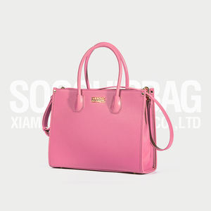 <span class=keywords><strong>Soochic</strong></span> Robe Décontractée Rouge Foncé Faux Cuir Sacs À Main Boutique Logo En Métal Dames Sac À Main Deux Poignées Doré Stand Femmes Sac À Bandoulière - Product Image 3