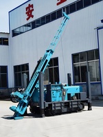 Plate-forme de forage de puits d'eau pneumatique sur chenilles de profondeur de 800m avec compresseur d'air pour machines d'alésage montées sur remorque