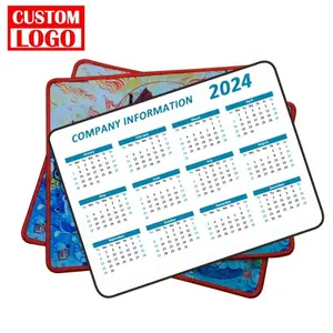 Advertising Promotion Custom 12 Month Calendar Mouse Pad Rubber Sublimation Logo With Wrist Rest Mouse Pads