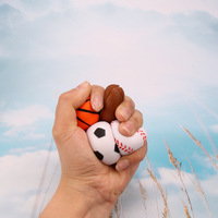 Porte-clés Mini Ballon de Sport Junior à Fort Rebond, Balle Anti-Stress en Mousse PU de 1,5 Pouce, Jouet Souple et Rebondissant, Cadeau Promotionnel pour Jeunes, Personnalisable