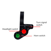 Interrupteur de guidon pour moto, interrupteur de klaxon pour vélo électrique, scooter, bouton marche/arrêt pour les clignotants, interrupteur d'éclairage pour moto