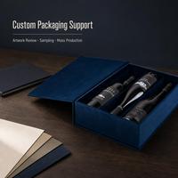 Boîte cadeau rigide personnalisée avec impression pour bijoux, cosmétiques, bougies et emballage de trois bouteilles de vin avec insert de séparation pour cadeaux de marque