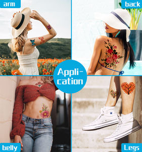 Autocollant de tatouage temporaire personnalisable, motif visage sexy, pour le corps et le visage, hommes, femmes, enfants, motifs tigre, loup, crâne de la mort, henné, roi - Product Image 3