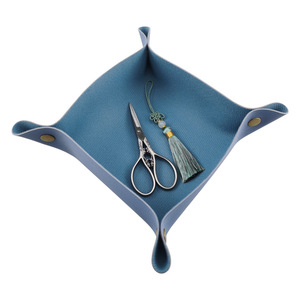 Organisateur de bureau en cuir PU pour cosmétiques, bijoux et accessoires, étui à clés de voiture, plateau de présentation de bijoux et de petits objets - Product Image 5