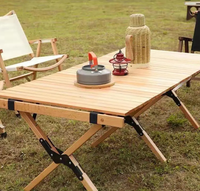 Table pliante moderne en bois massif pour camping, pique-nique, barbecue, plage, voyage, plusieurs tailles