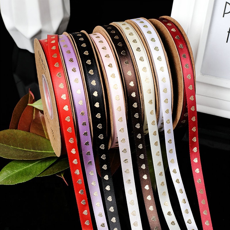 Manufacturer Designer Customized Ribbon Roll Heart Packaging Ribbon Bouquet Ribbon for Flower, Cake and Gift Box