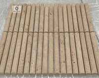 Belle planche murale moderne salle de bain travertin marbre mosaïque carrelage rétro mosaïque pour pilier décoration pierre naturelle cannelée