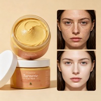Masque facial en argile à la vitamine C, au curcuma et à la centella asiatica - Soin de la peau hydratant, exfoliant et régénérant