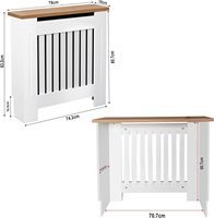 Couverture traditionnelle de radiateur d'armoire de gril en bois MDF de lamelle verticale moderne pour des meubles de salon petit blanc