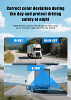 Kit moniteur DVR à écran tactile de 9 pouces avec 2 caméras sans fil magnétiques HD à batterie pour une configuration rapide Camion Bus OEM