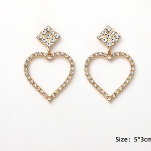 ต่างหูคริสตัลรูปหัวใจ ชุบทอง ประดับขอบแบบ Bezel เหมาะสำหรับใส่ทุกวัน - Product Image 4