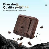 Brun rétro bois Grain EU Standard européen 250V 10A 16A tactile bouton poussoir électrique Schuko sortie interrupteur mural prise Contact