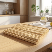 Pailles en roseau naturelles 100% végétales réutilisables, finition brute, 15-20 cm, certifiées CE/EU